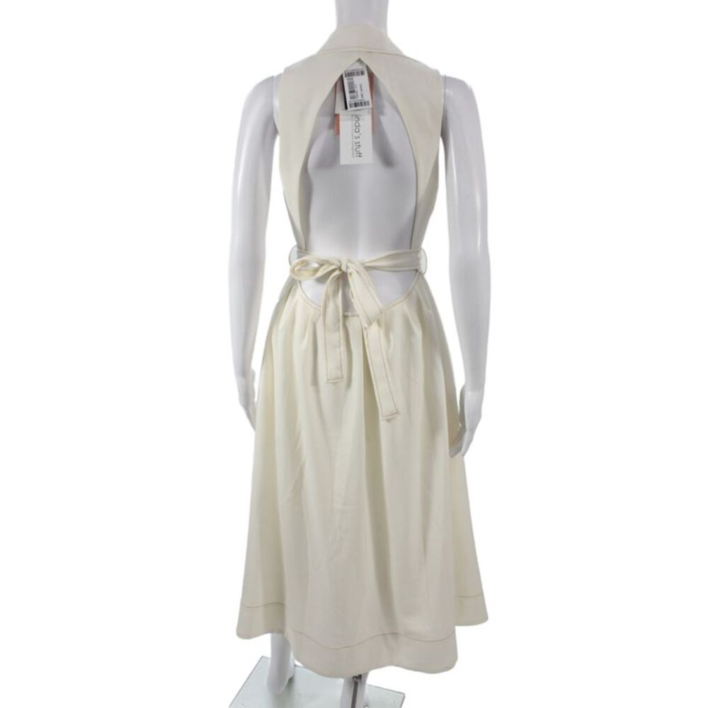 Cult Gaia Womens Shirt Dress Ivory Collared Sleeveless Button Midi Size M - Picture 3 of 7
